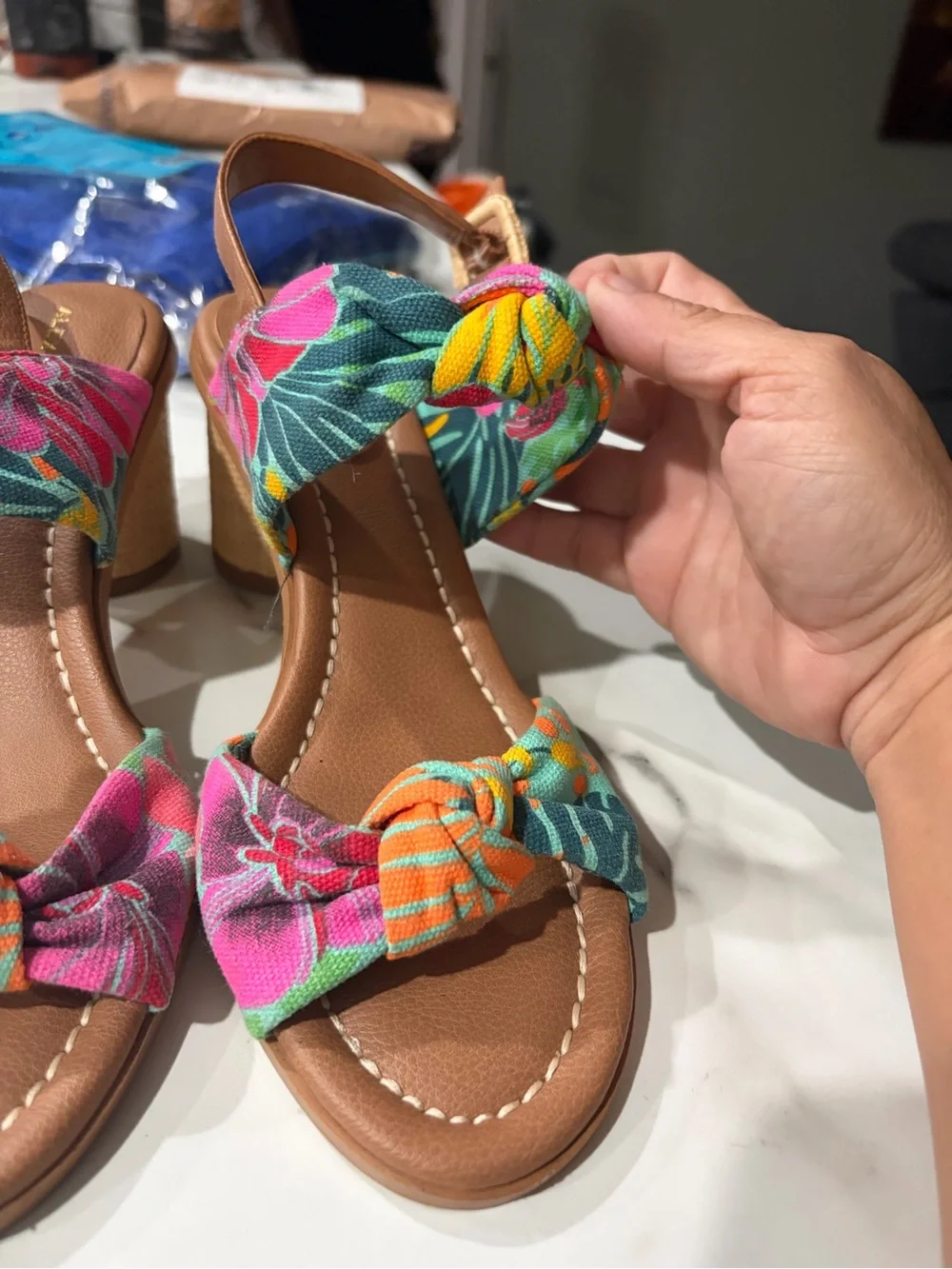 Women's Floral Knot Slingback Sandals - Multicolor